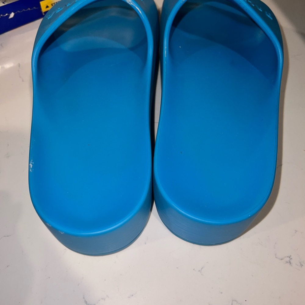 Blue Balenciaga Platform Slides - Picture 4 of 6